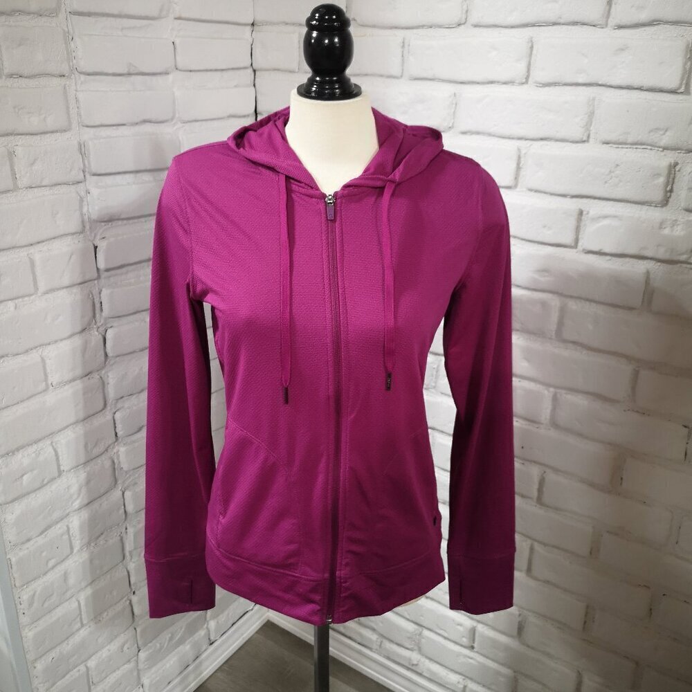 Hyba Ladies Size Medium Lightweight Purple Full Zip Jacket w/ Hood